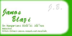 janos blazi business card